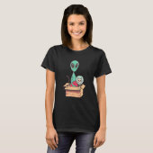 Kätzchen Alien Pappe Raumschiff Kosmonaut Katze T-Shirt (Vorne ganz)