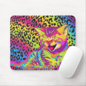 Kätzchen auf dem Hintergrund des Regenbogenleopard Mousepad (Mit Mouse)
