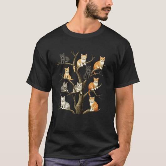 Kätzchen auf einem Baum T-Shirt (Vorderseite)