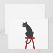 Kätzchen auf Holzhocker - Farbe wählen Postkarte (Vorne/Hinten)