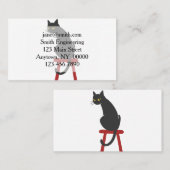 Kätzchen auf Holzhocker - Rücken Farbe Visitenkarte (Vorne/Hinten)