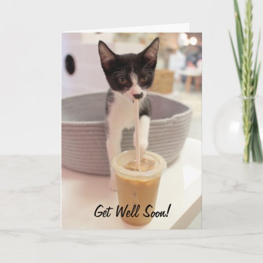 Kätzchen auf Kaffee Karte (Vorderseite)