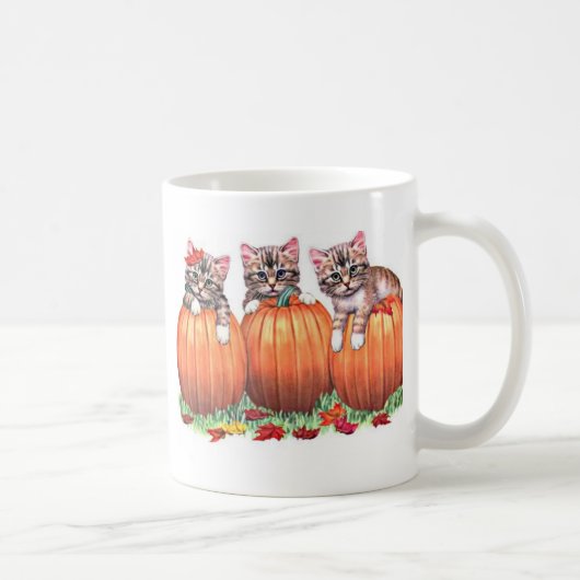 Kätzchen auf Kürbis zu Halloween Kaffeetasse (Rechts)