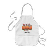 Kätzchen auf Kürbis zu Halloween Kinderschürze (Vorne)