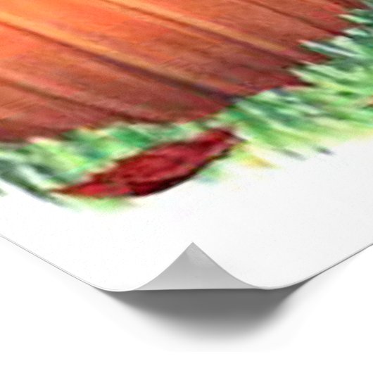 Kätzchen auf Pumpkins Print Poster (Ecke)