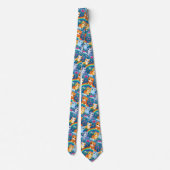 Kätzchen auf Regenbogen Niedlich und farbenfroh Krawatte (Rückseite)