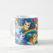 Kätzchen auf Regenbogen Sweet Cats in Flower Garde Kaffeetasse (Vorderseite Links)
