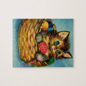 Kätzchen aus den 40er Jahren im Strickkorb Puzzle (Horizontal)