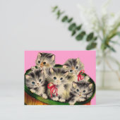 Kätzchen aus den 50er Jahren Postkarte (Stehend Vorderseite)