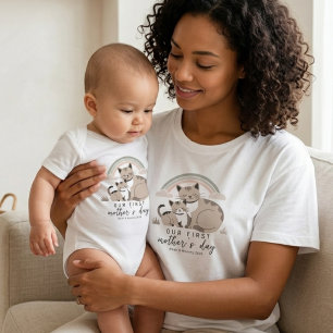 Kätzchen Baby Erster Muttertag Sanfter Pastell Reg Strampler