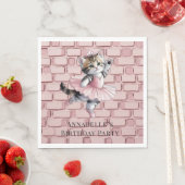 Kätzchen-Ballerina-Mädchen-Geburtstagsfeier Serviette (Beispiel)