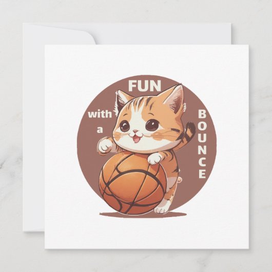 Kätzchen Basketball Einladung (Vorderseite)