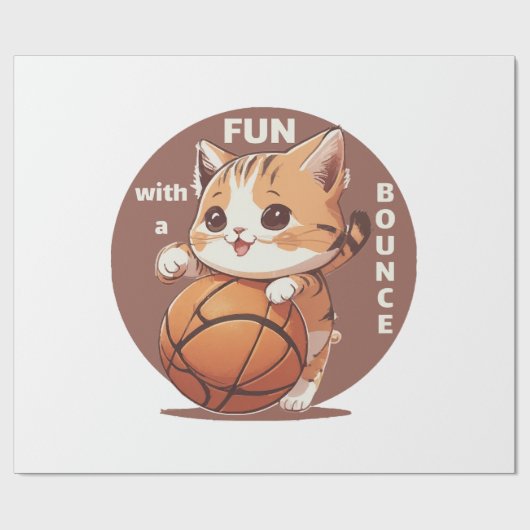 Kätzchen Basketball Geschenkpapier (Flach)