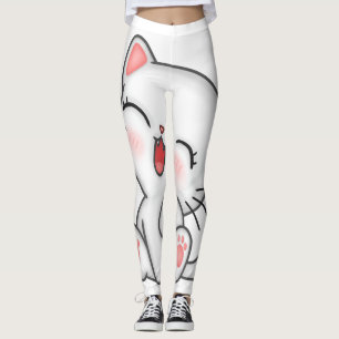 Kätzchen bedruckte rosa Leggings 