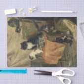 Kätzchen beim Spiel von Henriette Ronner-Knip Seidenpapier (Handwerk)