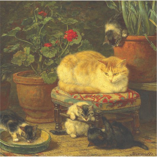 Kätzchen beim Spielen Aufkleber (Vorderseite)