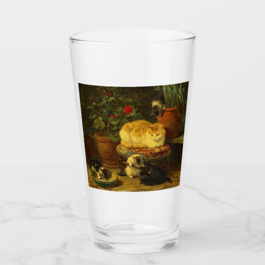 Kätzchen beim Spielen Glas (Vorderseite)