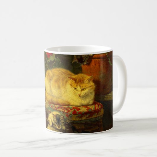 Kätzchen beim Spielen Kaffeetasse (VorderseiteRechts)