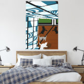 Kätzchen beim Spielen Leinwanddruck (Insitu (Schlafzimmer))