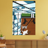 Kätzchen beim Spielen Leinwanddruck (Insitu (Wohnzimmer))