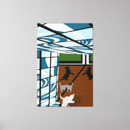 Kätzchen beim Spielen Leinwanddruck