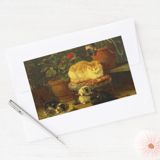 Kätzchen beim Spielen Rechteckiger Aufkleber (Umschlag)