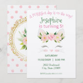 Kätzchen Blume Geburtstagseinladung Einladung (Vorne/Hinten)