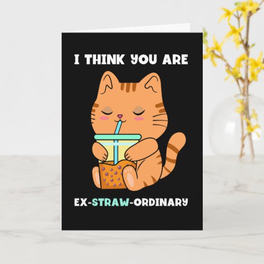 Kätzchen Bubble Tee Sie sind außergewöhnlich boba Karte (Gelbe Blume)