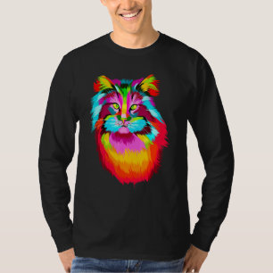 Kätzchen Buntes Kostüm Für Katze Katzenvater Katz T-Shirt