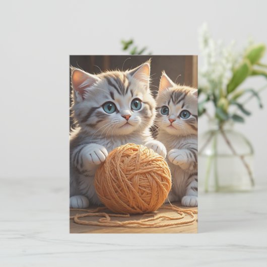 Kätzchen Dankeskarte (Stehend Vorderseite)