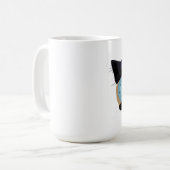 Kätzchen, das Krapfen-Tasse isst Kaffeetasse (Vorderseite Links)