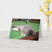 Kätzchen, das Pool spielt Karte (Gelbe Blume)