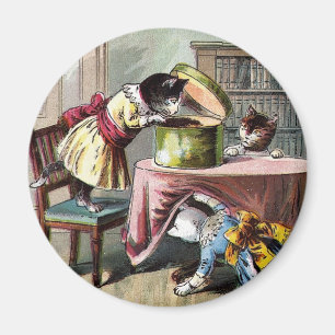 Kätzchen, die nach Handschuhen suchen Magnet