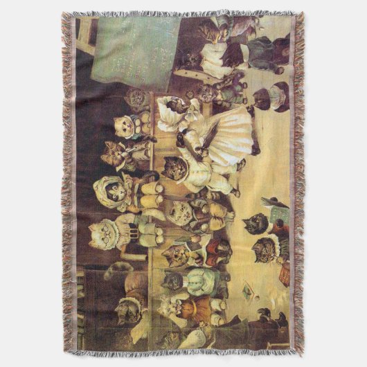 Kätzchen einer Katze-Schule, Louis Wain Decke (Vorderseite Vertikal)