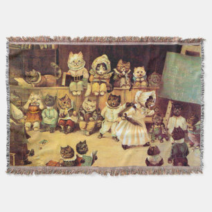 Kätzchen einer Katze-Schule, Louis Wain Decke