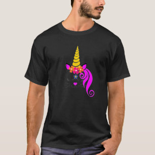 Kätzchen Einhorn Katzenhorn Gesicht Kitten Katzen T-Shirt