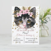 Kätzchen Einladung zum Geburtstag , Katzenpflaster (Stehend Vorderseite)