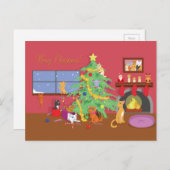 Kätzchen Erste Weihnacht Feiertagspostkarte (Vorne/Hinten)