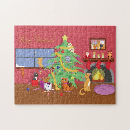 Kätzchen Erste Weihnacht Puzzle (Horizontal)