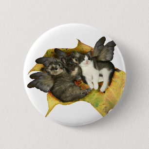 Kätzchen-Fee-Knopf Button