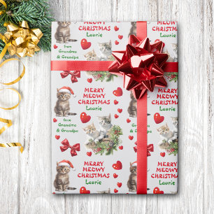 Kätzchen Frohe Weihnachten Enkelkind Geschenkpapier