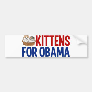 Kätzchen für Obama Autoaufkleber