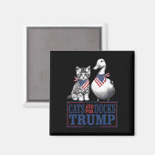 Kätzchen für Trump 2024 Katzen und Enten für Trump Magnet (Vorderseite/Rückseite)