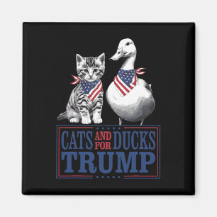 Kätzchen für Trump 2024 Katzen und Enten für Trump Magnet