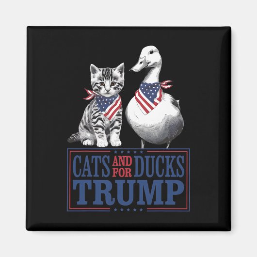 Kätzchen für Trump 2024 Katzen und Enten für Trump Magnet (Vorne)