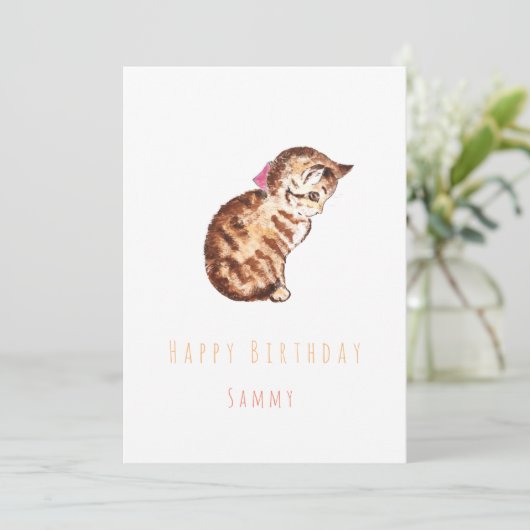 Kätzchen Geburtstagskarte Einladung (Stehend Vorderseite)