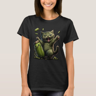 Kätzchen gegen Gherkin eingelegtes Katzenmutter La T-Shirt