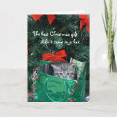 Kätzchen-Geschenk-Weihnachtskarte Feiertagskarte (Vorderseite)