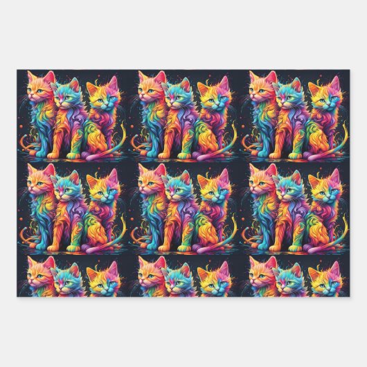 Kätzchen Geschenkpapier Set (Vorderseite 3)