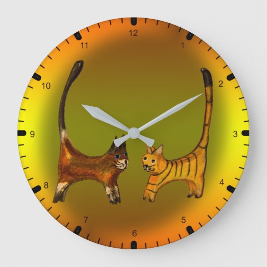 Kätzchen Große Wanduhr (Vorderseite)